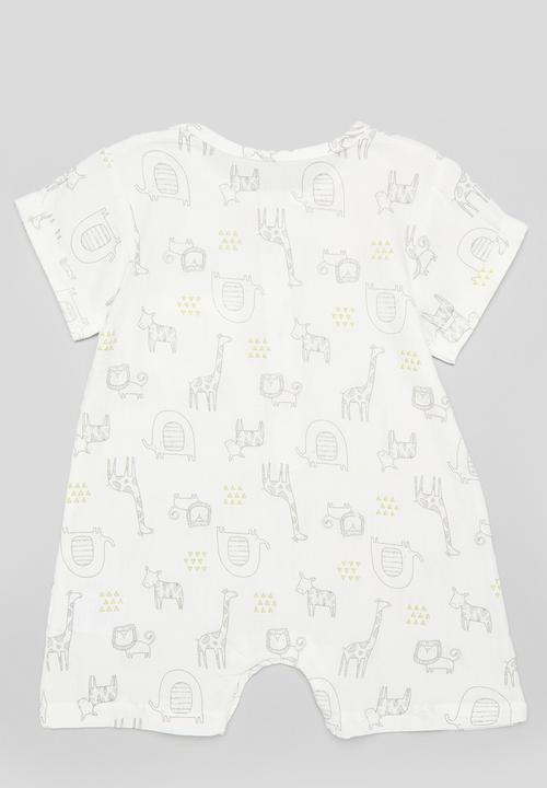 Pop Candy - Printed half button romper - multi