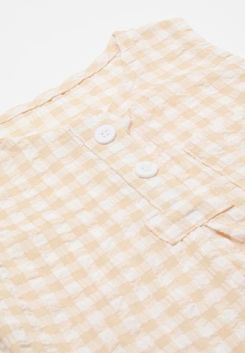 Pop Candy - Gingham bodysuit - pale orange 