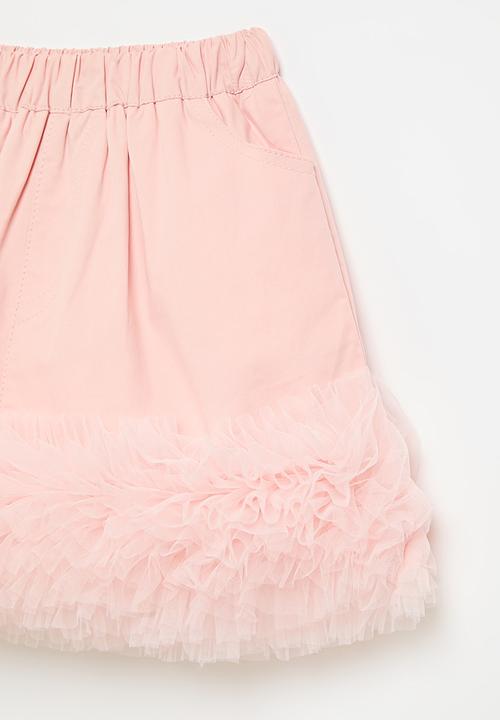 Pop Candy - Layered ruffle hem skirt - pink