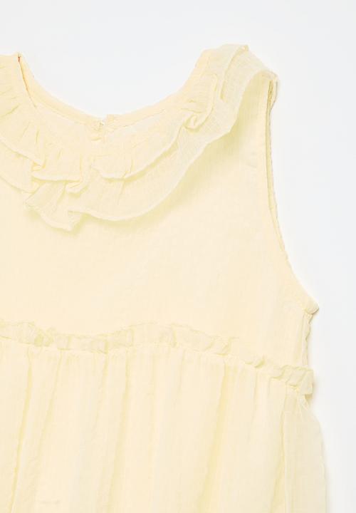 Pop Candy - Tiered empire bodice dress - pale yellow