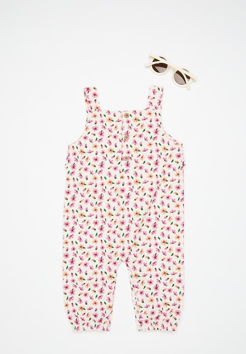 Pop Candy - Frilled bodice jumpsuit with sunnies - floral aop
