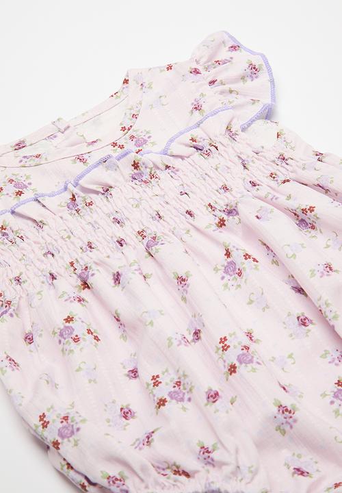 Pop Candy - Smocked body vest with headband - lilac/floral