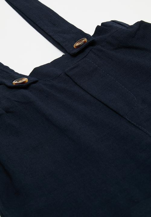 Pop Candy - Shorts with buttoned suspenders - midnight blue