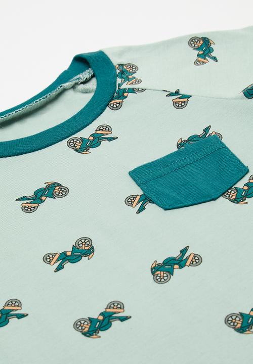 Pop Candy - Printer romper - blue