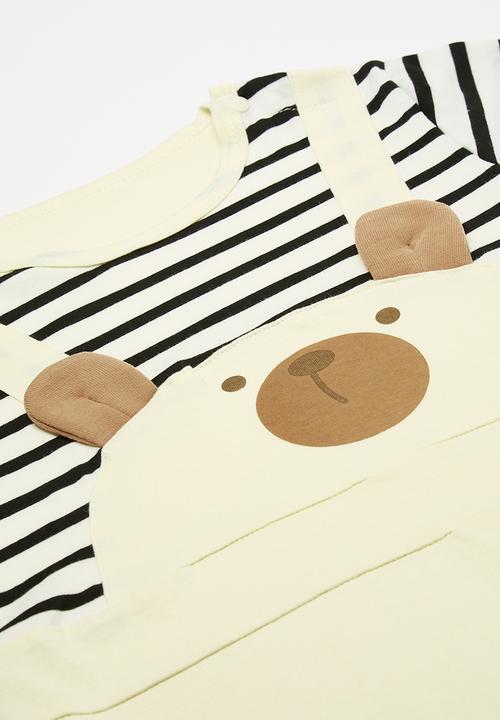 Pop Candy - Novelty bear romper - cream/multi