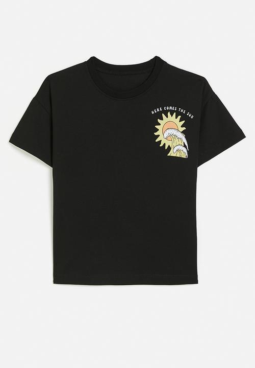 Pop Candy - Graphic and placement print tee - black/here comes the sun