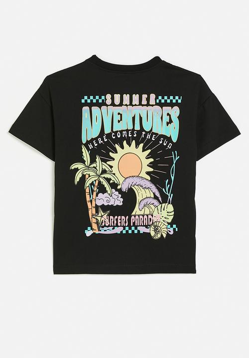 Pop Candy - Graphic and placement print tee - black/here comes the sun