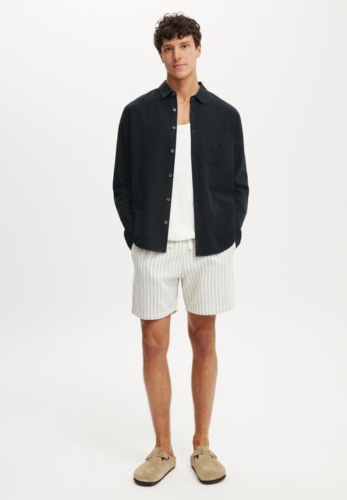 Cotton On - Easy Short - Light Blue/Navy Stripes