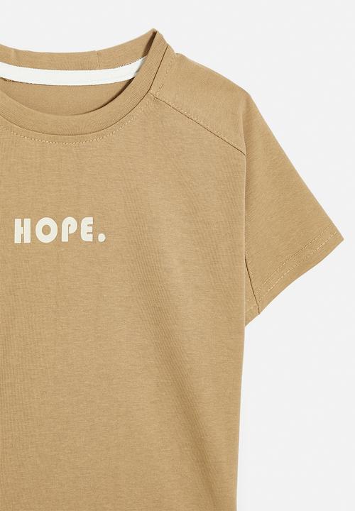 Pop Candy - Saddle shoulder tee - camel brown/hope