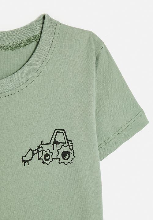 Pop Candy - Bulldozer graphic tee - calm green
