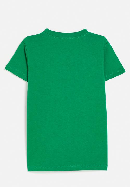 Pop Candy - Embroidered placement print tee - grass green/today is awesome