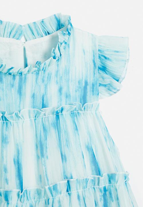 Pop Candy - Tie dye dress-blue & white