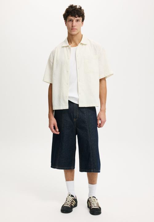 Cotton On - Ventura Short Sleeve Shirt - Sage Stripe