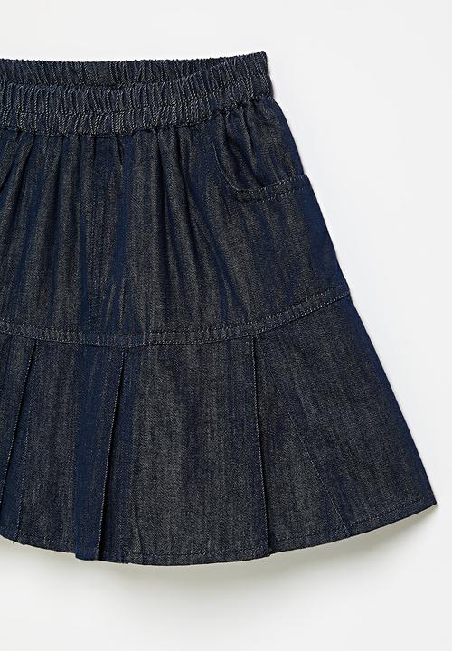 Pop Candy - Box pleat skirt - navy blue