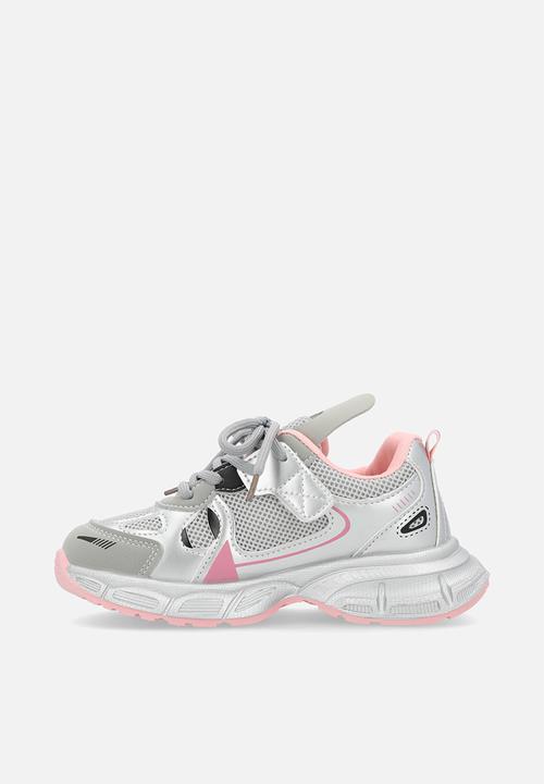 Pop Candy - Lace up sneakers - silver/grey/pink