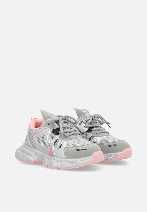 Pop Candy - Lace up sneakers - silver/grey/pink