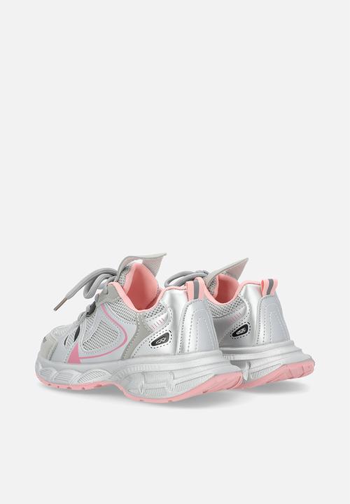 Pop Candy - Lace up sneakers - silver/grey/pink