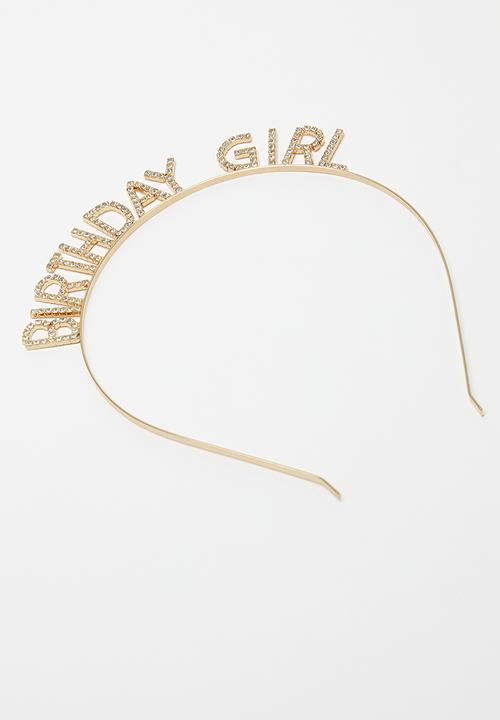 Pop Candy - Tiara & sash - gold/birthday girl