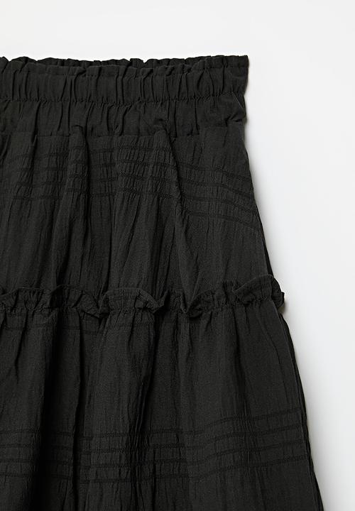 Pop Candy - Tiered boho skirt-black