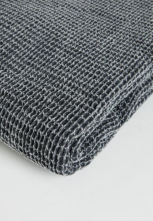 Sixth Floor - Stone washed Waffle Throw - Grey