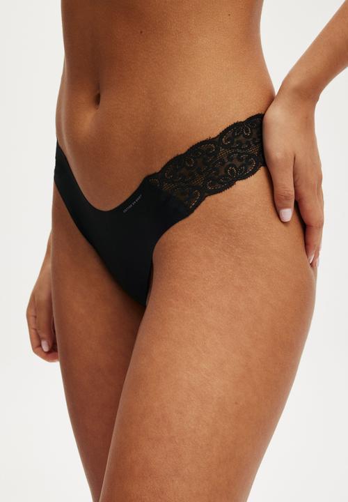 Cotton On - Party Pants Seamless Cheeky Brief - Black