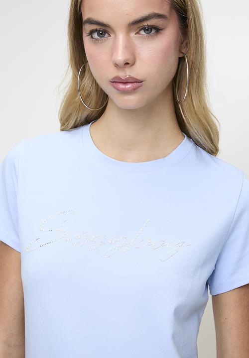 SISSY BOY - Dream Drifter : Regular Tshirt With Pearl And Bling Transfer - Blue