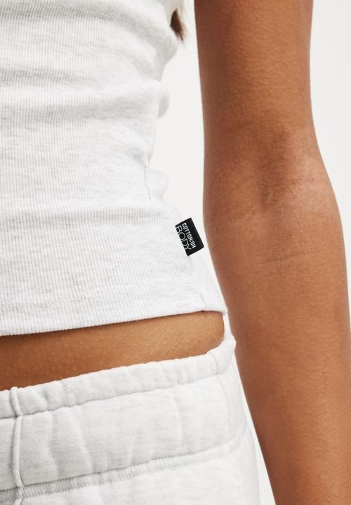 Cotton On - Active Core Rib Racer Tank - Grey Marle