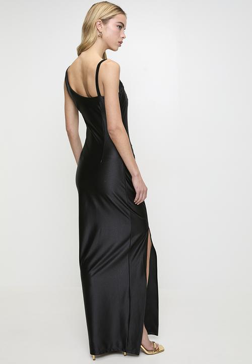 SISSY BOY - Asymmetric Maxi Dress With Ruching - Black