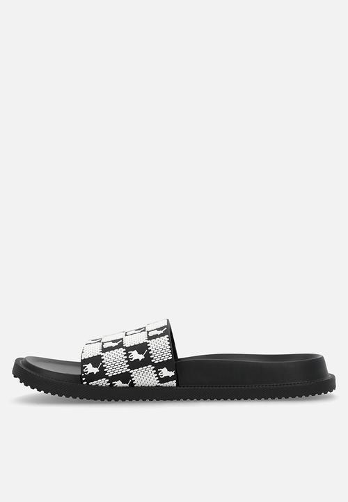 POLO - Block monogram pool sandal  - black
