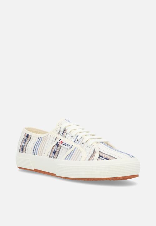SUPERGA - 2750 wovens tripes searsucker - stripes - aa1 beige raw blue