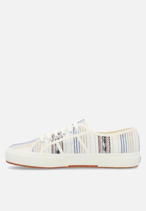 SUPERGA - 2750 wovens tripes searsucker - stripes - aa1 beige raw blue