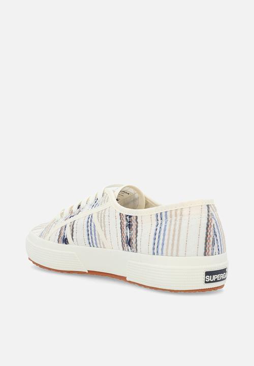 SUPERGA - 2750 wovens tripes searsucker - stripes - aa1 beige raw blue