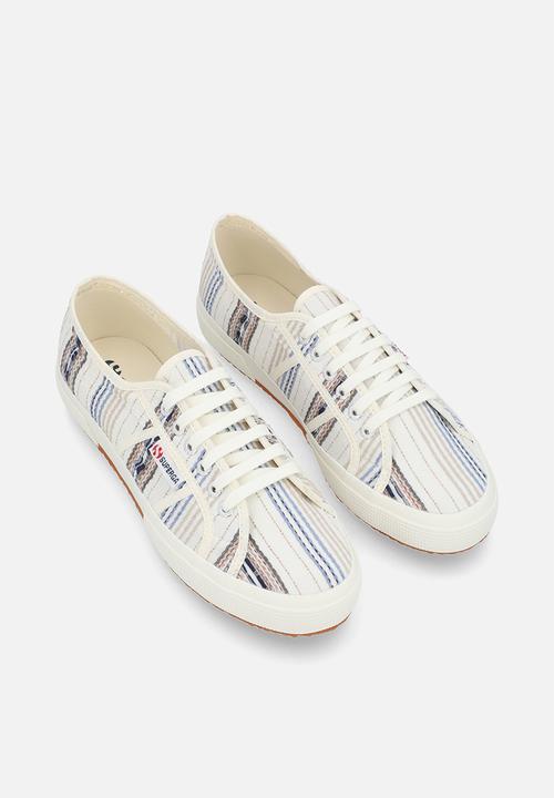 SUPERGA - 2750 wovens tripes searsucker - stripes - aa1 beige raw blue