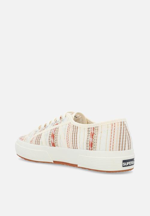 SUPERGA - 2750 wovens tripes searsucker - stripes - aa0 beige raw coral