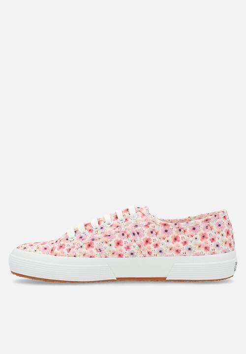 SUPERGA - 2750 watercolour canvas classic - flower print - aah white avorio pink