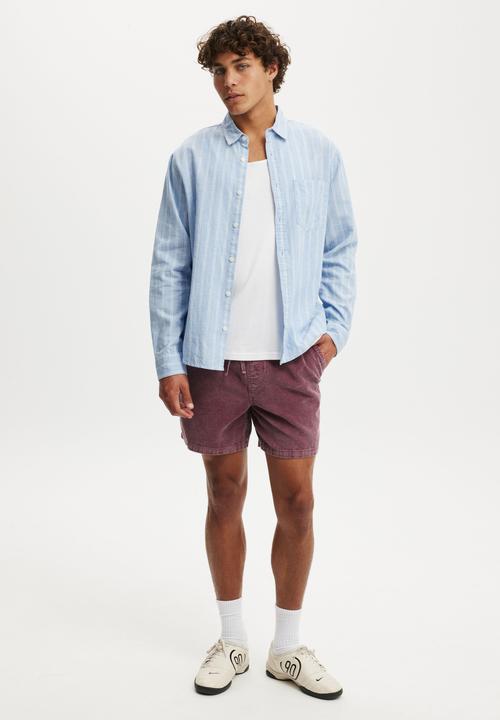 Cotton On - Easy Short - Washed Raspberry Cord