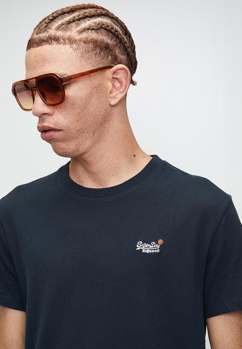 Superdry. - Essential Contrast Emb Tee - Navy