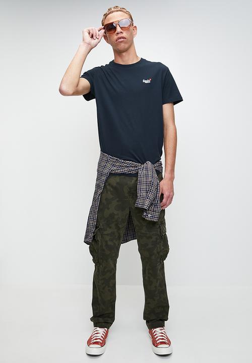 Superdry. - Essential Contrast Emb Tee - Navy