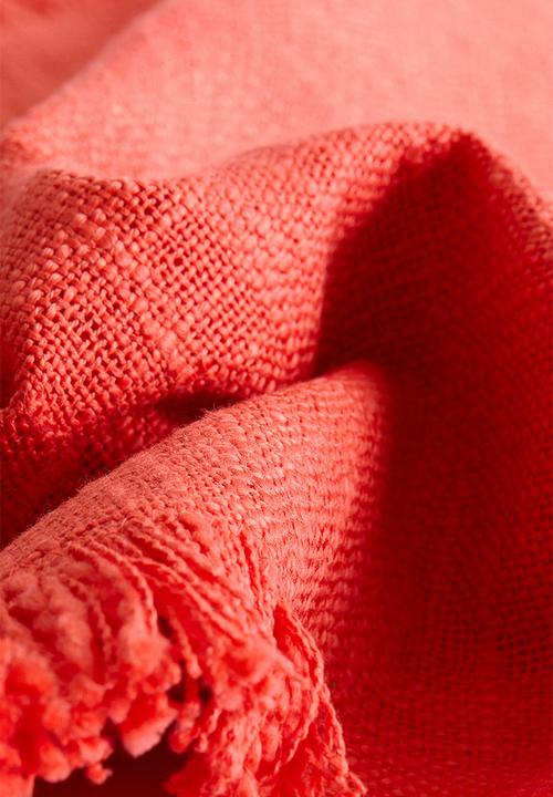 H&M - Slub weave cushion cover - coral red