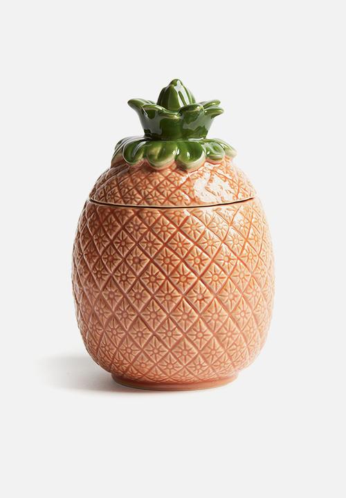 H&M - Figurative stoneware jar - light brown/pineapple