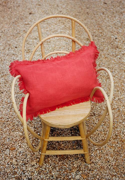 H&M - Slub weave cushion cover - coral red