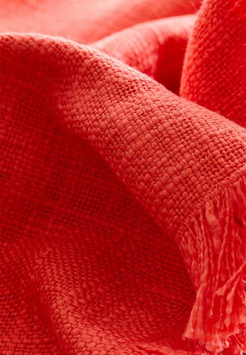 H&M - Slub weave cushion cover - coral red