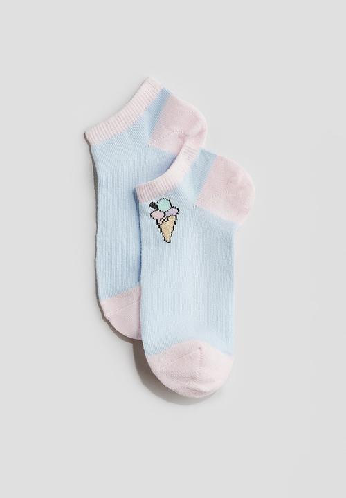 H&M - 7-Pack trainer socks - pink/turquoise