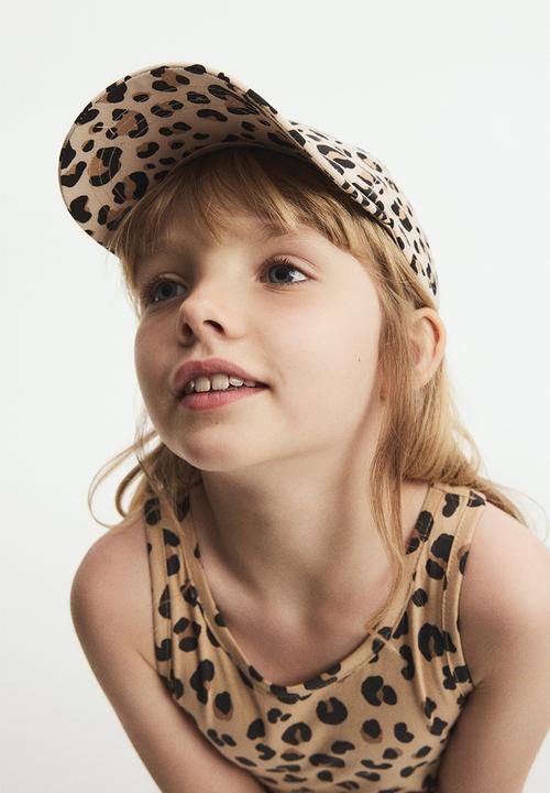 H&M - Patterned cotton dress - beige/leopard print