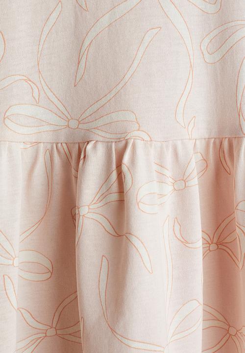 H&M - Patterned cotton dress - light pink/bows