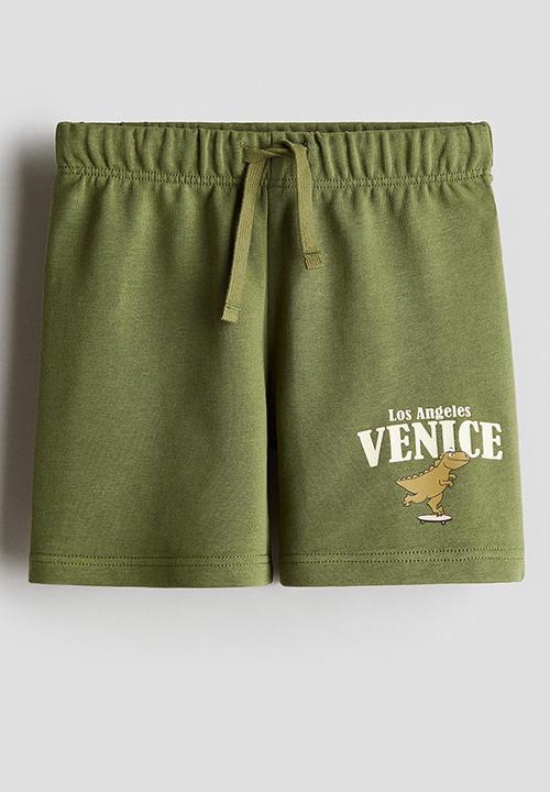 H&M - Printed sweatshorts - dark green/venice