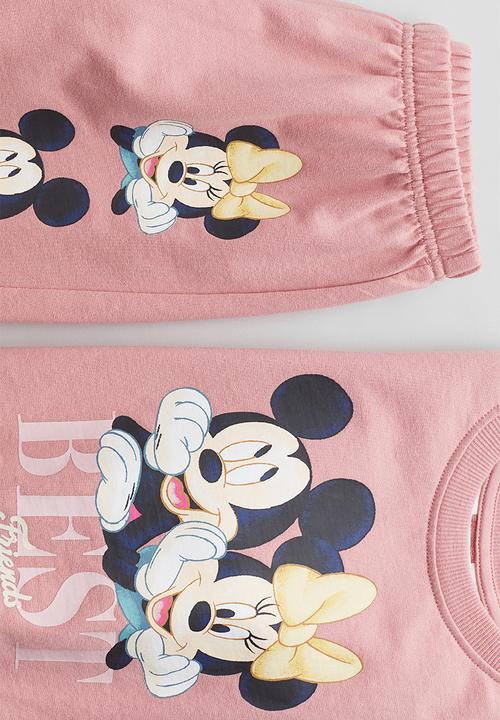 H&M - 2-Piece printed sweatshirt set - dusty pink/mickey mouse