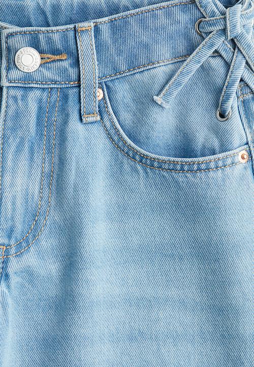 H&M - Wide-leg jeans - light denim blue/ties