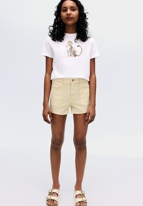 H&M - Twill shorts - light yellow