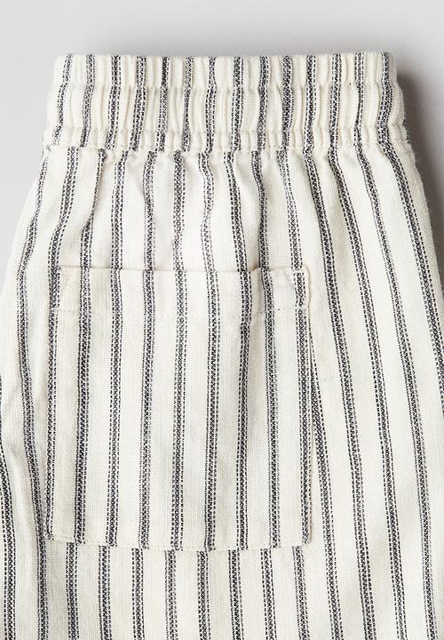 H&M - Cotton shorts - white/black striped